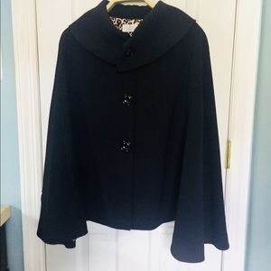 Tahari Black Cape Coat